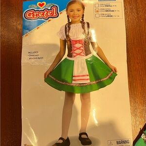 Kids Bavarian Costume Dress - Green, Brown, and White